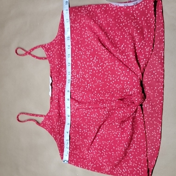 Lush Size M Berry-Cream Devon Knot Front Cami Blouse. Sleeveless, Exc Used Cond - Picture 7 of 12